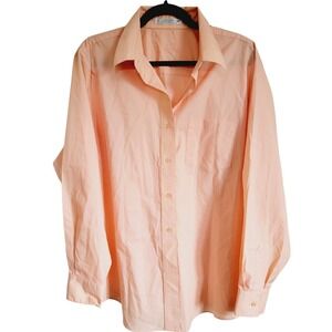 Foxcroft‎ 18 Peach Button Down Long Sleeve Shirt Women's No Iron Wrinkle NWOT